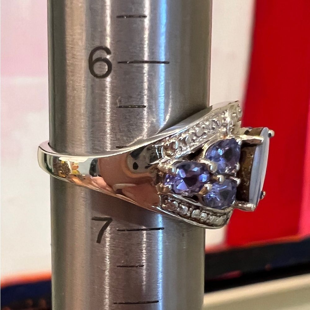 Vintage Opal and Multi Gemstone Sterling Silver Ring - Picture 3 of 5